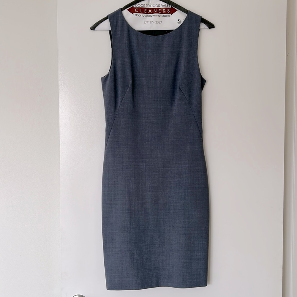 Theory Sleeveless Sheath Dress in Slate Blue